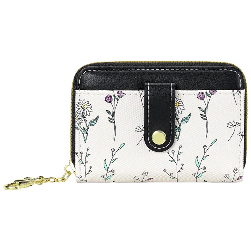 7169 Keychain Coin Purse Small Zipper Mini Change Purse Wallet Cute Flower